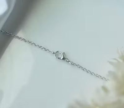 Pack Of 6 Classy Trendy Aesthetic Silver AD Charm Pendant Necklace Set For Women