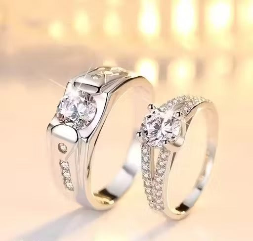 Valentine's Special King and Queen Adjustable Couple Rings for lovers Love Birds Fashionable Adjustable LOVE Theme Couple Ring