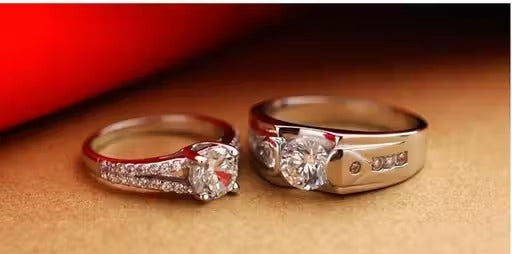 Valentine's Special King and Queen Adjustable Couple Rings for lovers Love Birds Fashionable Adjustable LOVE Theme Couple Ring