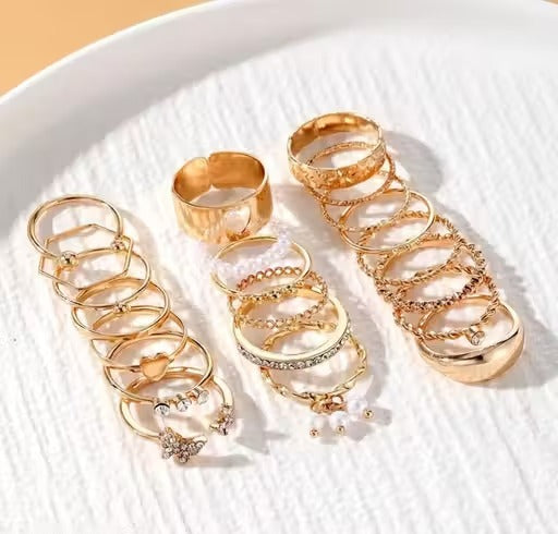 Jewels Galaxy Gold Plated Set of 21 Stackable Rings