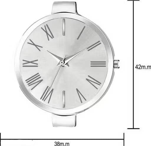 Trendy Women Silver Metal Analog Watch for women